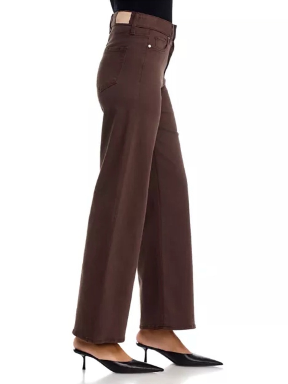 Paige Denim • Anessa High Rise Wide Leg Jeans in Rich Chocolate - Picture 3 of 4